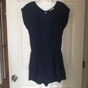 Tea and rose navy romper